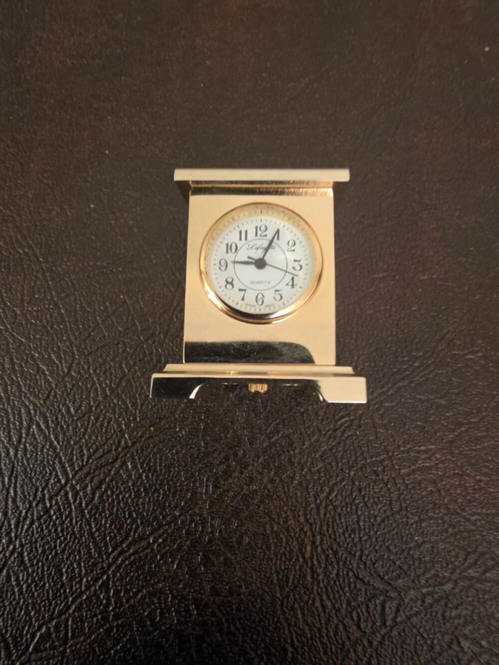 Miniature Gold-Tone Brass Carriage Clock with Quartz Movement - New Battery